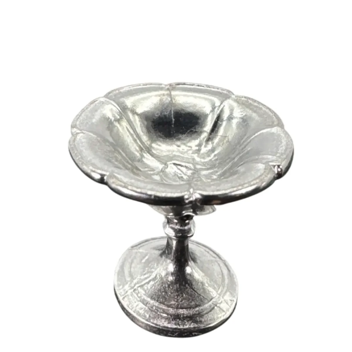 Coupe à fruits en métal sur piédouche – Rococo – Image 4