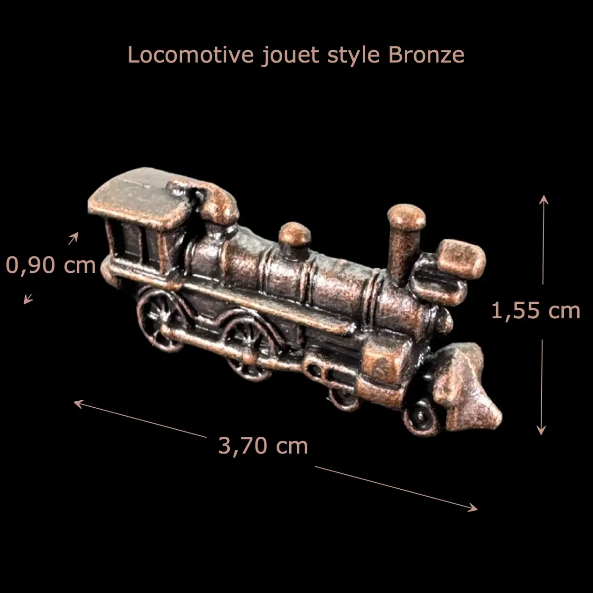 Locomotive jouet – Métal style bronze – Image 2
