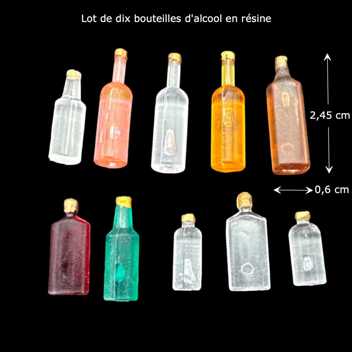 Bouteilles miniatures translucides – Lot de 10 – Image 2